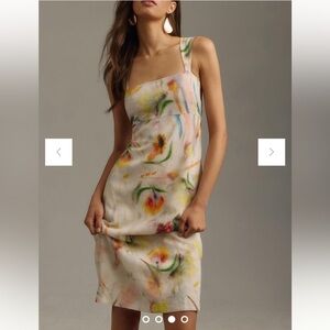 Pilcro Cream Green Slip Midi Dress